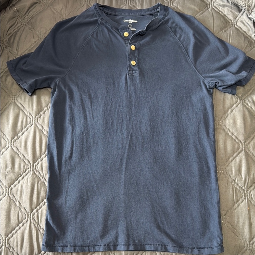 Goodfellow & Co Blue Short Sleeve Henley
